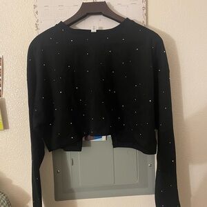 Black Women's Cropped Sweatshirt